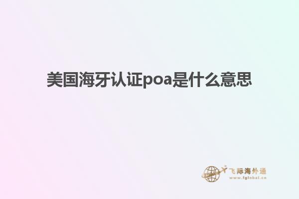 美国海牙认证poa是什么意思