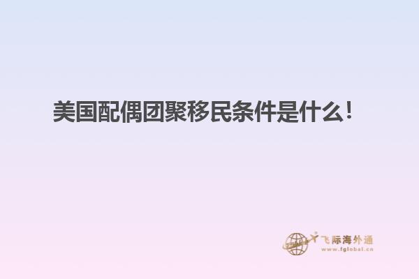 美国配偶团聚移民条件是什么！