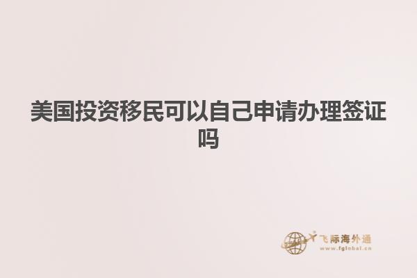 美国投资移民可以自己申请办理签证吗