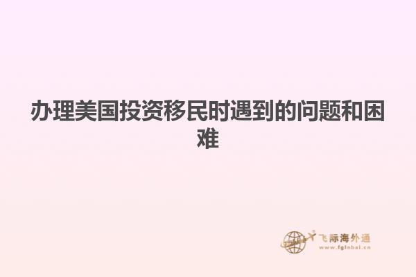 办理美国投资移民时遇到的问题和困难