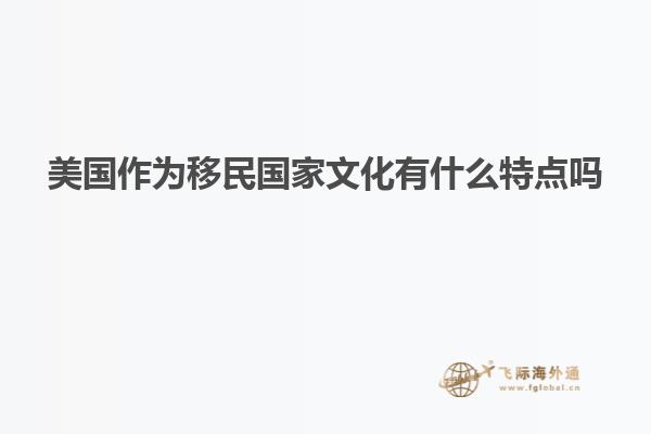 美国作为移民国家文化有什么特点吗