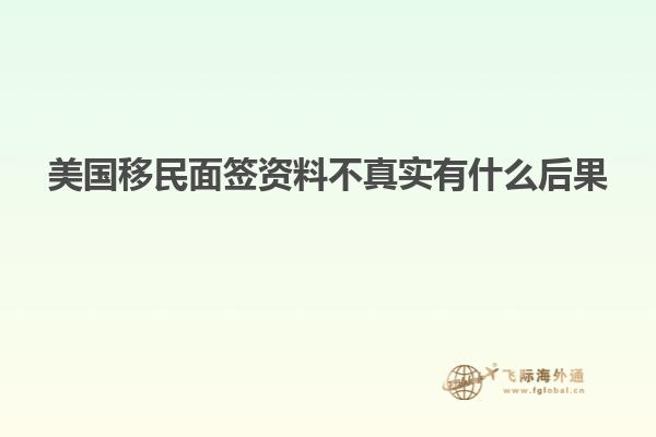 美国移民面签资料不真实有什么后果