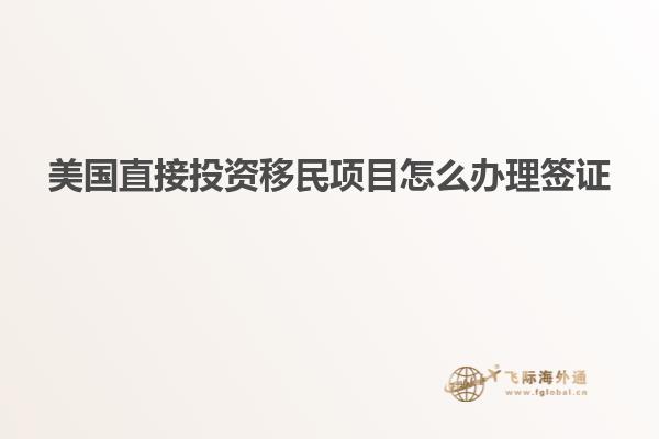 美国直接投资移民项目怎么办理签证