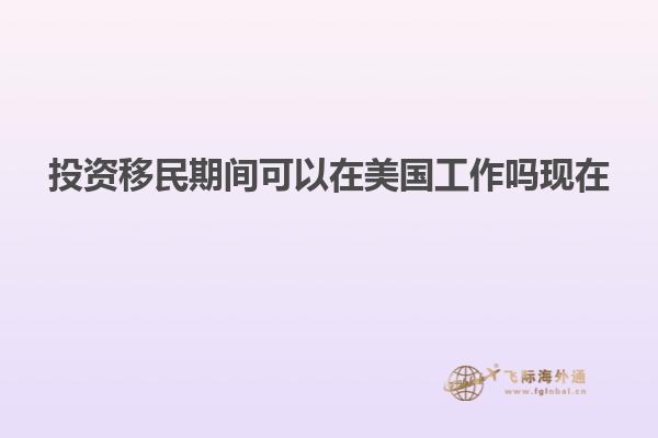 投资移民期间可以在美国工作吗现在
