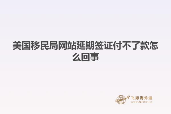 美国移民局网站延期签证付不了款怎么回事