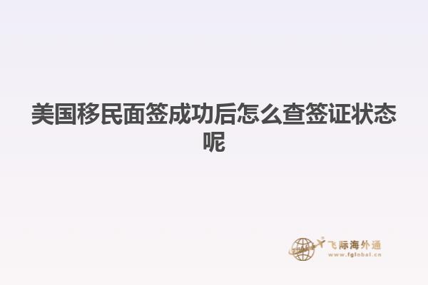 美国移民面签成功后怎么查签证状态呢