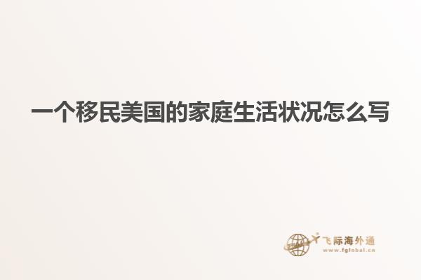 一个移民美国的家庭生活状况怎么写
