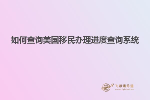 如何查询美国移民办理进度查询系统