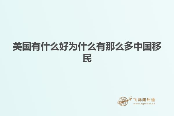 美国有什么好为什么有那么多中国移民