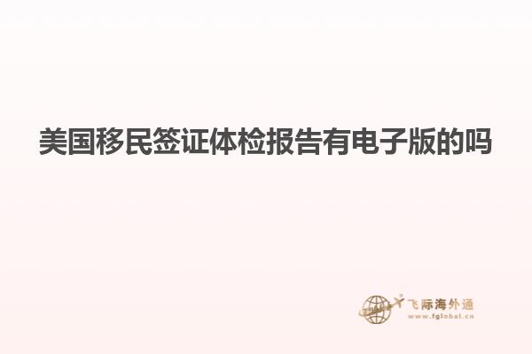 美国移民签证体检报告有电子版的吗