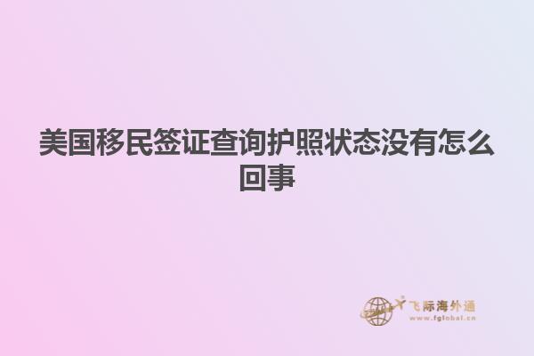 美国移民签证查询护照状态没有怎么回事