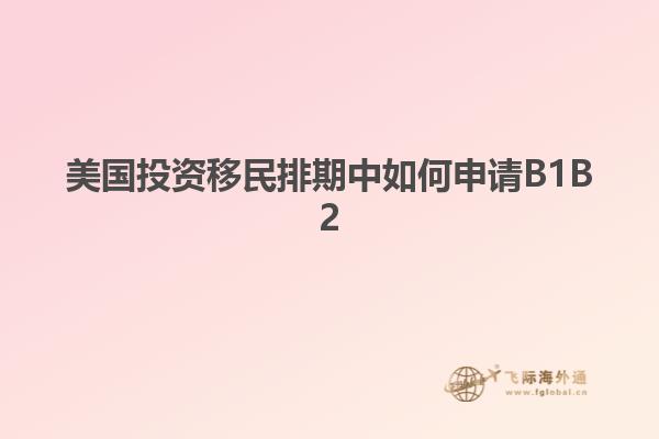 美国投资移民排期中如何申请B1B2