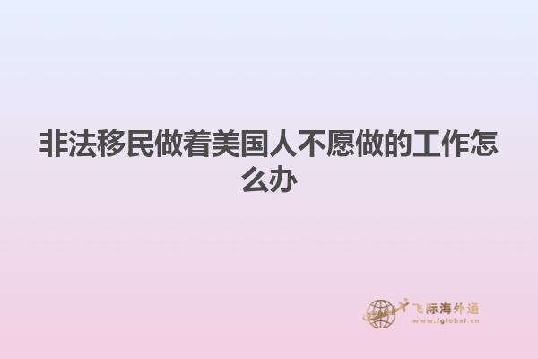 非法移民做着美国人不愿做的工作怎么办