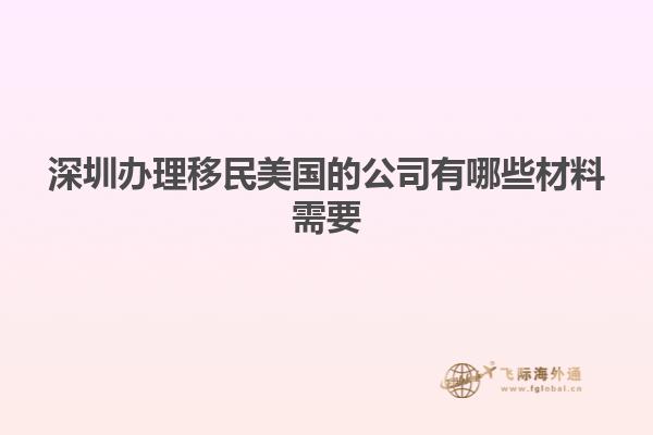 深圳办理移民美国的公司有哪些材料需要