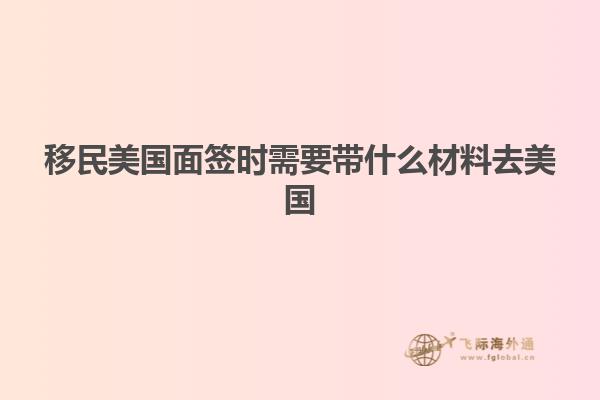 移民美国面签时需要带什么材料去美国