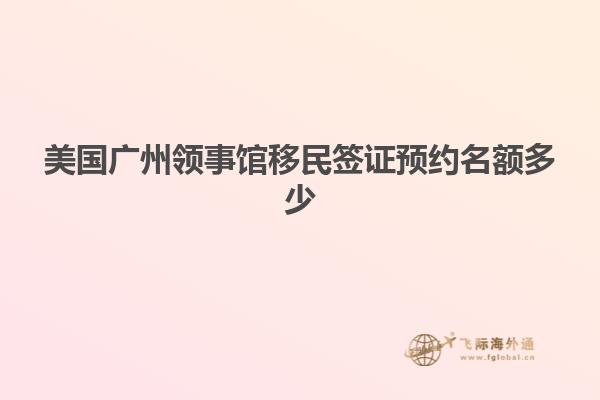 美国广州领事馆移民签证预约名额多少