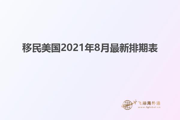 移民美国2021年8月最新排期表
