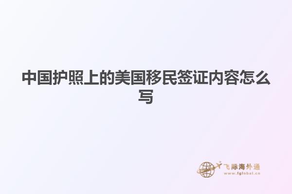 中国护照上的美国移民签证内容怎么写