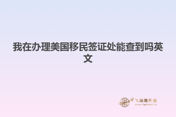 我在办理美国移民签证处能查到吗英文