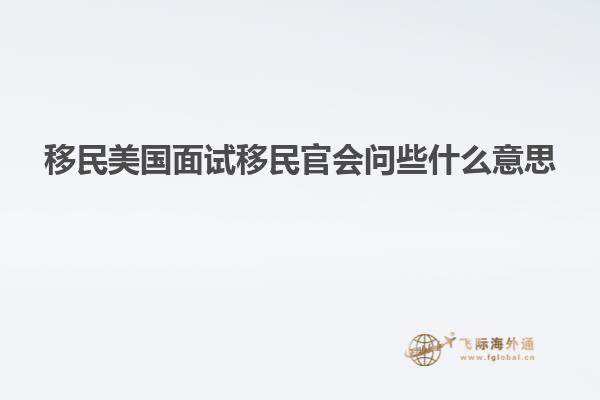 移民美国面试移民官会问些什么意思