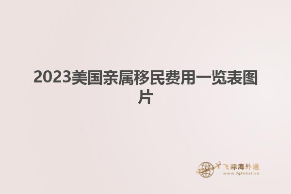 2023美国亲属移民费用一览表图片