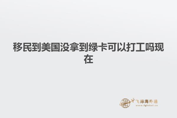 移民到美国没拿到绿卡可以打工吗现在