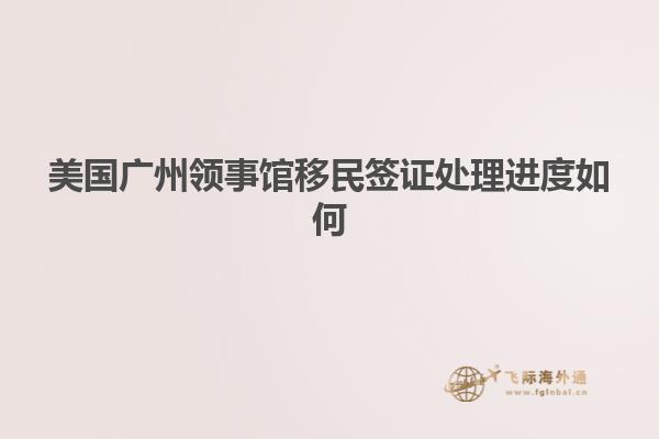 美国广州领事馆移民签证处理进度如何