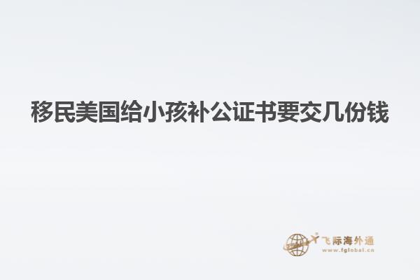 移民美国给小孩补公证书要交几份钱