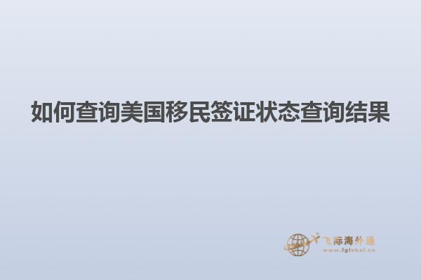 如何查询美国移民签证状态查询结果