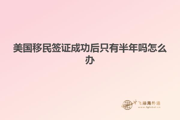 美国移民签证成功后只有半年吗怎么办