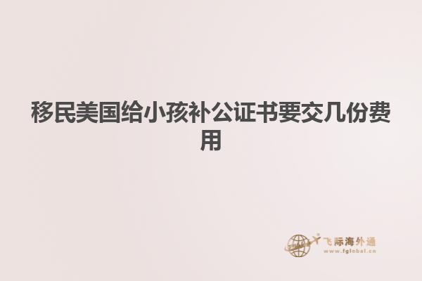移民美国给小孩补公证书要交几份费用