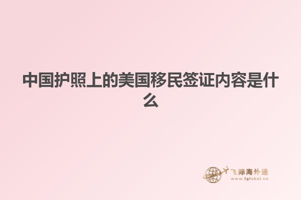 中国护照上的美国移民签证内容是什么