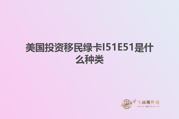 美国投资移民绿卡I51E51是什么种类