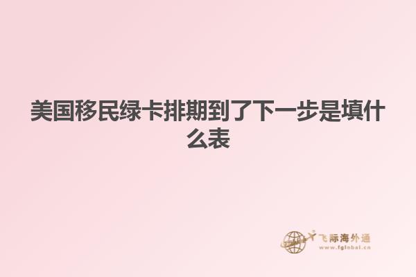 美国移民绿卡排期到了下一步是填什么表
