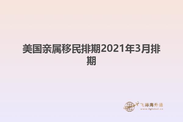 美国亲属移民排期2021年3月排期