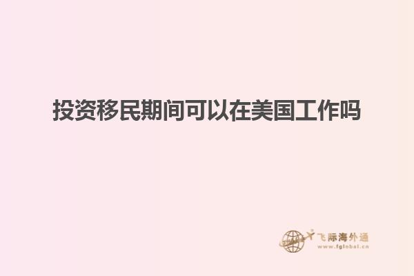 投资移民期间可以在美国工作吗