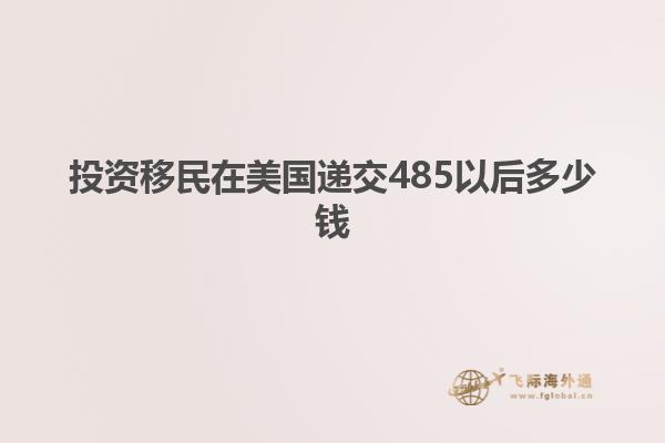 投资移民在美国递交485以后多少钱