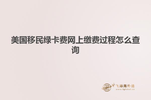 美国移民绿卡费网上缴费过程怎么查询