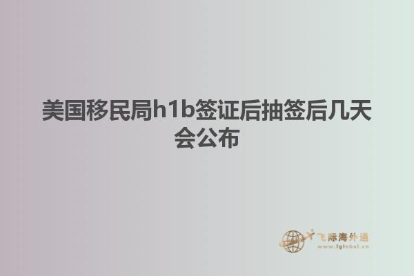 美国移民局h1b签证后抽签后几天会公布