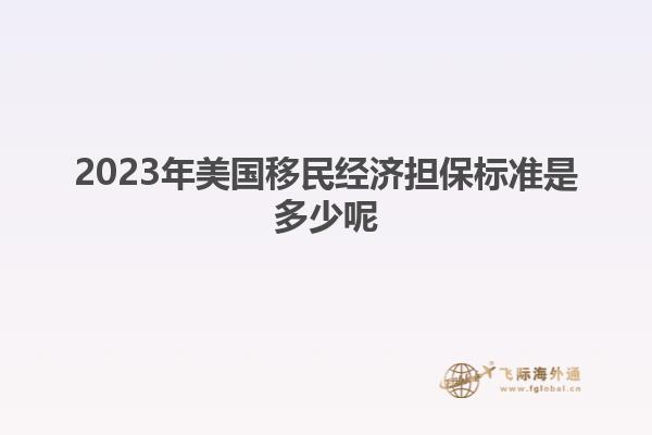 2023年美国移民经济担保标准是多少呢