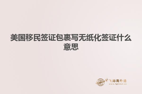 美国移民签证包裹写无纸化签证什么意思