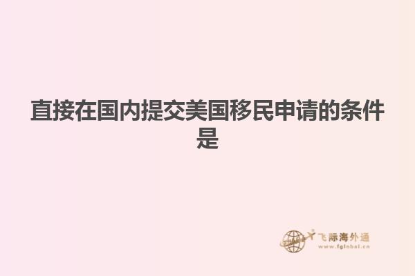 直接在国内提交美国移民申请的条件是