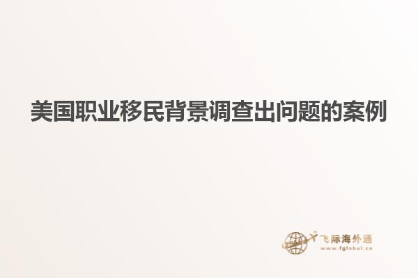 美国职业移民背景调查出问题的案例