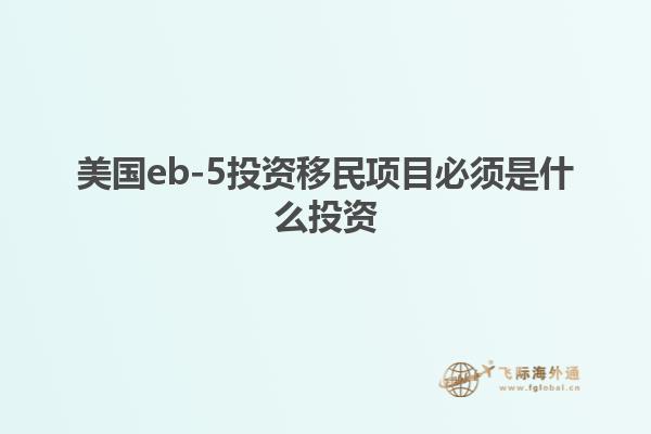 美国eb-5投资移民项目必须是什么投资