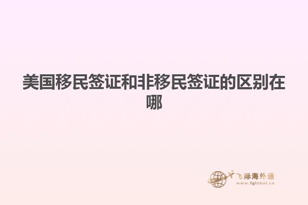 美国移民签证和非移民签证的区别在哪