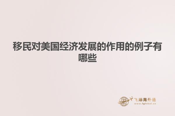 移民对美国经济发展的作用的例子有哪些