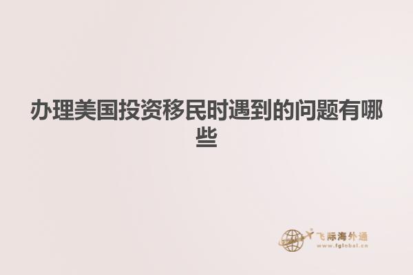 办理美国投资移民时遇到的问题有哪些