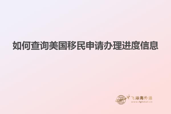 如何查询美国移民申请办理进度信息