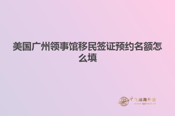 美国广州领事馆移民签证预约名额怎么填