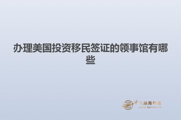 办理美国投资移民签证的领事馆有哪些